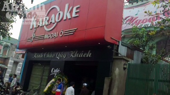 Hiện trường quán cà phê Karaoke Ngoại Ô nơi xảy ra vụ án mạng