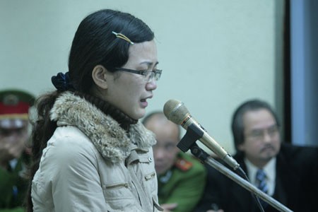 Vũ Thị Kim Anh trong phiên toà xét xử