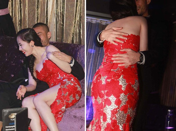 Doãn Tuấn không ngại ôm hôn Quỳnh Nga tại một quán bar ở Hà Nội.