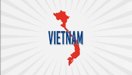Bản đồ Việt Nam thể hiện trong clip "Arsenal meets Vietnam" (Ảnh cắt từ clip lúc 16 giờ 15 ngày 2.7.2013)