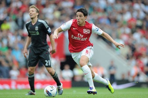 Trận gặp Livepool là trận đấu cuối cùng của Nasri trong màu áo Arsenal.