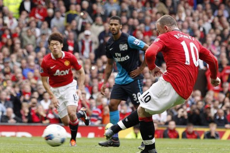 Cú hattrick vào lưới Arsenal là lần thứ 6 Rooney làm được điều này trong màu áo MU.