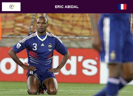 Eric Abidal (Thi đấu cho CLB Barcalona, quốc tịch Pháp): Mặc dù ca phẫu thuật ghép gan hồi tháng 4 vừa qua rất thành công, nhưng hậu vệ trái Barca vẫn cần 3 tháng nữa để hồi phục sức khỏe. Đó là điều rất đáng tiếc cho ĐT Pháp cùng như HLV Laurent Blanc khi thiếu vắng một cầu thủ đẳng cấp, kinh nghiệm như Abidal.