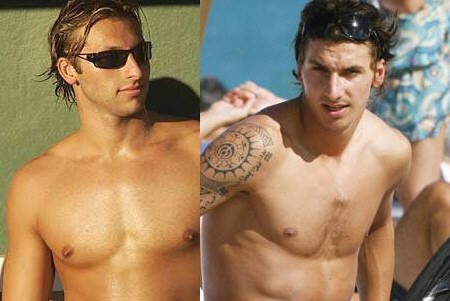 VĐV bơi nổi tiếng người Australia, Ian Thorpe và tiền đạo Zlatan Ibrahimovic.