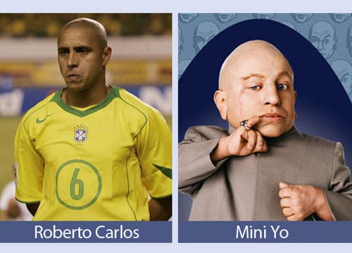 Roberto Carlos trông rất giống nhân vật Mini Yo do diễn viên Verne J. Troyer thủ vai trong phim Austin Powers.