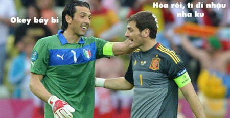 Buffon và Casillas được cư dân mạng chế khá hài hước.