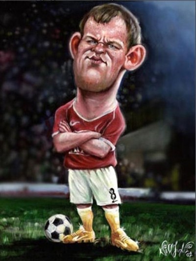 Biếm họa hài hước về Rooney.