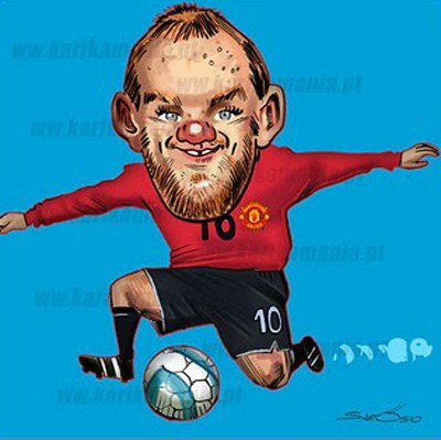 Biếm họa hài hước về Rooney.