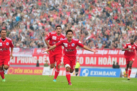 Quang Hải là chủ nhân bàn thắng duy nhất của trận đấu - Ảnh Hiền Minh