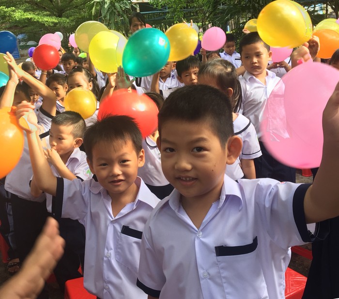 Học sinh trường Tiểu học Tân An, La Gi, Bình Thuận (ảnh tác giả cung cấp)