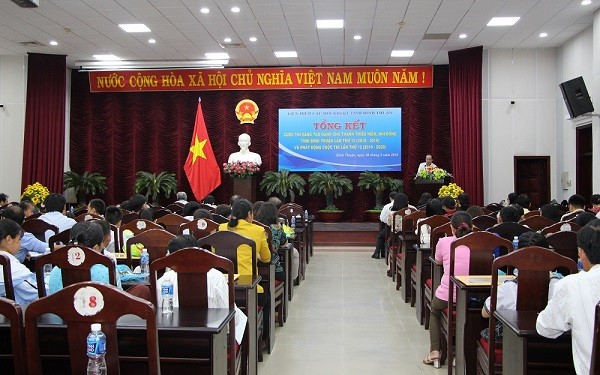 Toàn cảnh lễ Tổng kết Cuộc thi sáng tạo dành cho thanh thiếu niên, nhi đồng tỉnh Bình Thuận, lần thứ 12 (nguồn: Cổng Thông tin điện tử tỉnh Bình Thuận)