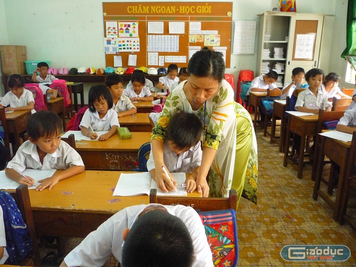 Học sinh lớp 1 tại Bình Thuận (Ảnh: Phan Tuyết)