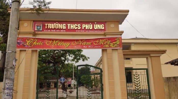 Trường Trung học cơ sở Phù Ủng, nơi diễn ra vụ việc (Ảnh: Vũ Ninh)