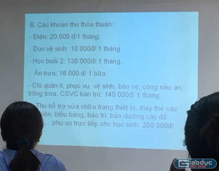 Một số khoản thu tại Trường Tiểu học Châu Khê 1 (Từ Sơn, Bắc Ninh) khiến phụ huynh chưa hài lòng. Ảnh: giaoduc.net.vn