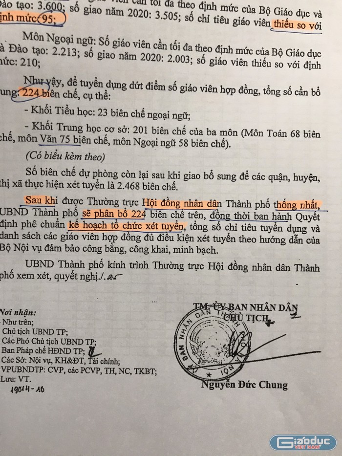 Nhiều nội dung chưa rõ ràng trong tờ trình của Ủy ban Nhân dân Thành phố Hà Nội khiến giáo viên hợp đồng cảm thấy lo lắng (Ảnh:V.N)