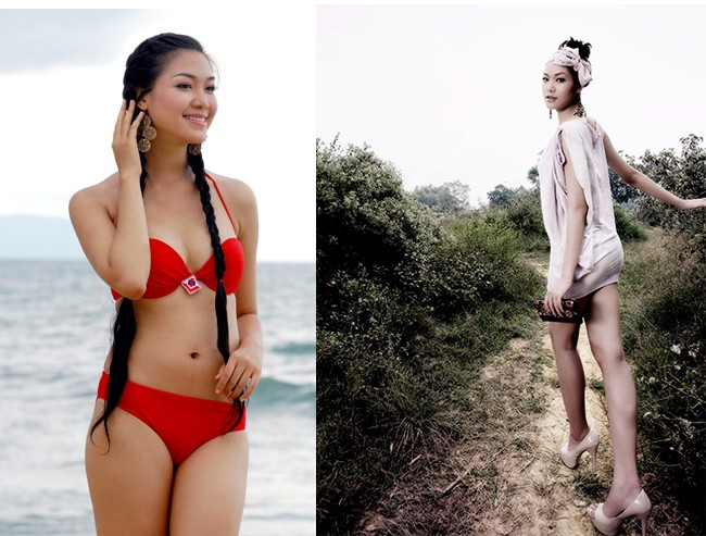 Ngay từ những ngày đầu tiên trong cuộc thi Hoa hậu, Thùy Dung đã nổi bật với đôi chân dài và những đường cong quyến rũ.
