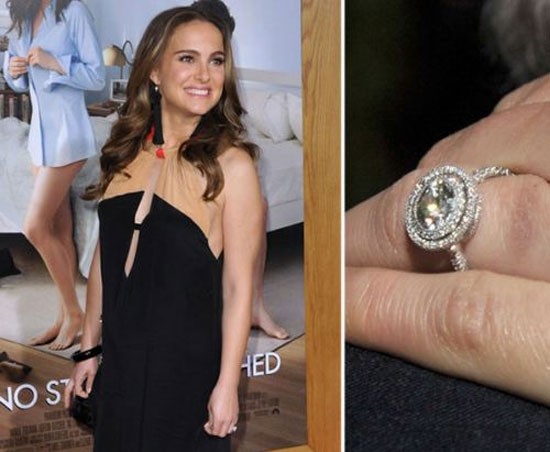 Natalie Portman với chiếc nhẫn đính hôn tinh tế