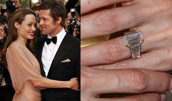 Brat Pitt mất khoảng một năm để cùng nhà thiết kế trang sức Robert Procop tạo ra chiếc nhẫn cầu hôn Angelina Jolie. Chiếc nhẫn nặng hơn 10 carat và có giá khoảng 1 triệu USD