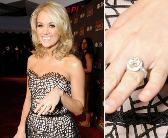 Carrie Underwood khoe nhẫn trước ống kính