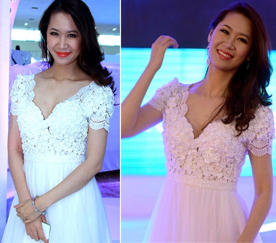 Hoa hậu Thân thiện Dương Thùy Linh mặc váy ren trắng xinh như tiểu thư