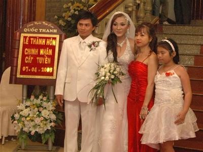 Cát Tuyền và Chinh Nhân trong ngày cưới.