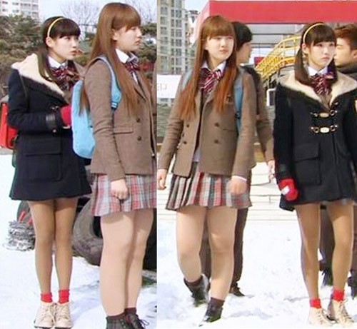 So với cô bạn IU đứng bên cạnh thì chân của Suzy (missA) phải "mập mạp" hơn gấp đôi!