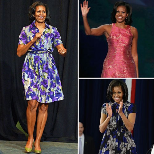 Michelle Obama tạo được thiện cảm không chỉ bởi văn phong sắc sảo, tài ứng biến tuyệt vời mà còn nhờ phong cách thời trang mà bấy lâu nay vẫn được báo chí ca ngợi là tinh tế và khéo léo. Từ những ngày đầu cho tới ngày cuối cuộc vận động bầu cử, phu nhân Obama luôn thu hút sự chú ý với những trang phục đặc trưng phong cách của mình như váy dài quá gối in họa tiết bắt mắt, áo cardigan ngọt ngào được kết hợp với phụ kiện bắt mắt và những đôi giày cao gót thanh lịch.
