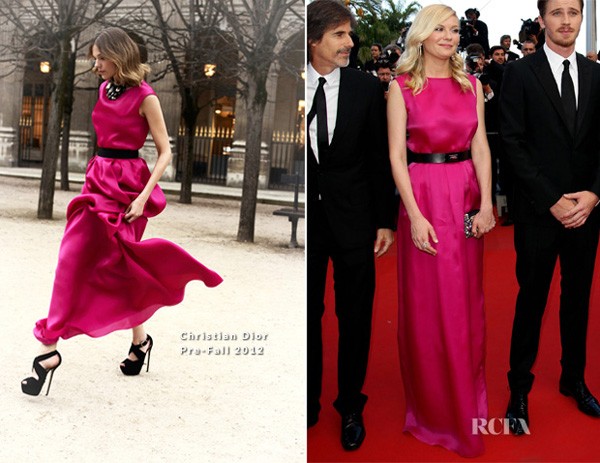 Minh tinh Hollywood Kirsten Dunst diện váy Dior tai LHP Cannes 2012.