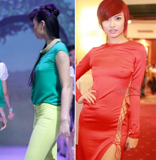 Mẫu teen Hồng Quế mặc dù còn ít tuổi nhưng có một 'bề dày' tai nạn váy áo không thua kém gì đàn chị.