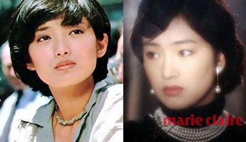 Hoa đán Củng Lợi (phải) và nữ diễn viên Nhật Bản Yamaguchi Momoe (1984).