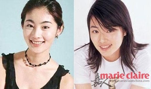 Nữ diễn viên kiêm MC người Đài Loan Điền Lệ (1974) - trái và người mẫu sexy đất nước mặt trời mọc Yumi Sugimoto.