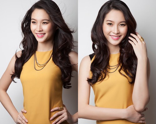 Sở hữu vẻ đẹp nền nã, dịu dàng thuần Việt nên có lẽ màu tóc đen phù hợp hơn cả với Hoa hậu Thu Thảo.