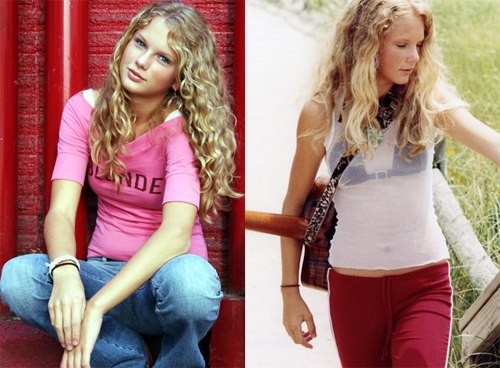 Cách chọn trang phục đời thường Ngày ấy, lúc mới bắt đầu đi hát, trang phục đời thường của Taylor Swift vẫn rất đơn giản. Có lúc, cô phô diễn sự gợi cảm không đúng cách (ảnh phải).