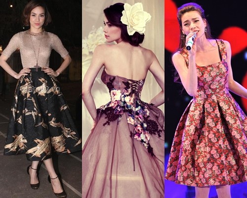 Hồ Ngọc Hà là tín đồ của phong cách vintage khi cô liên tục xuất hiện với những chiếc váy xòe cổ điển tuyệt đẹp