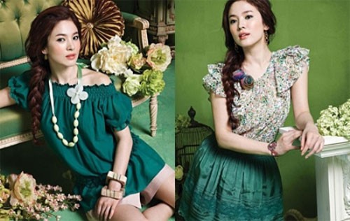 Trong những bộ ảnh thời trang Song Hye Kyo cũng khéo léo khoe vẻ đẹp mỹ miều với tóc tết đuôi cá.