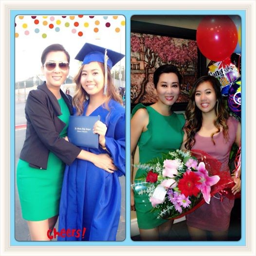 MC Kỳ Duyên chia sẻ ảnh chụp với con gái trong ngày lễ tốt nghiệp.