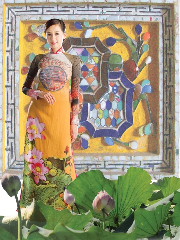 Hoa hậu Việt Nam 2006 nổi bật với tông màu vàng.