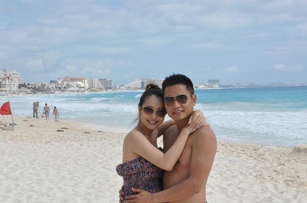 Hoa hậu châu Á tại Mỹ và ông xã Đức Hải đã có kỳ nghỉ hạnh phúc cùng gia đình tại Cancun, Mexico.