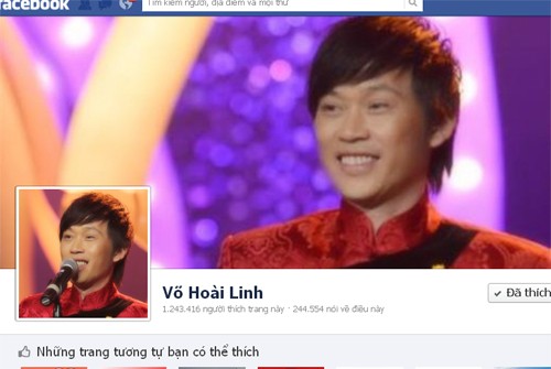 Facebook thật của danh hài Hoài Linh.
