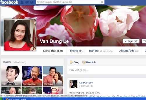 Facebook "chính chủ" của danh hài Vân Dung.