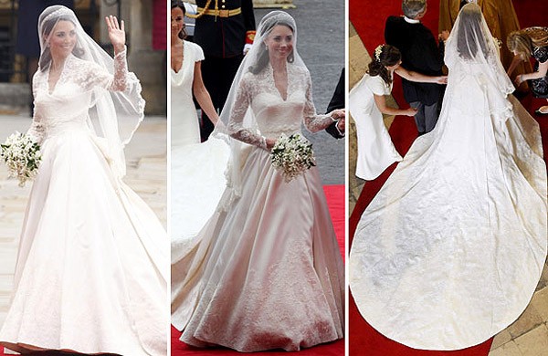 Kate Middleton mở ra xu hướng mặc váy cưới tay ren cho những cô dâu vai gầy, kín đáo nhưng vô cùng kiêu sa.