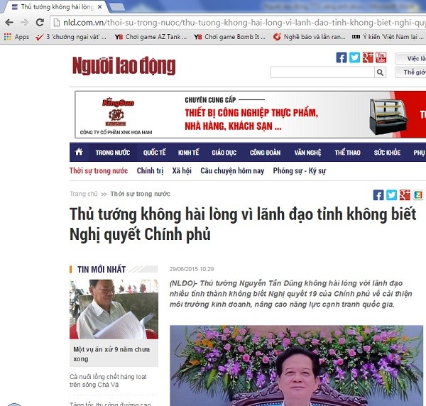 Bài viết trên nld.com.vn (Ảnh chụp màn hình)