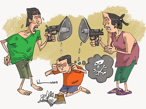 Hậu quả khôn lường khi cha mẹ cãi nhau trước mặt con (Ảnh minh họa của VnExpress.net)