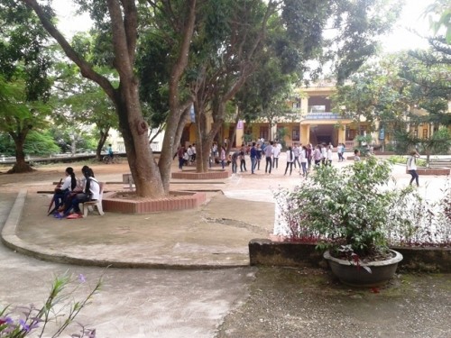 Một góc trường THCS Nhân Đạo, nơi 7 học sinh bị cô giáo bắt xúc miệng bằng xà phòng. (Ảnh: nguoiduatin.vn)