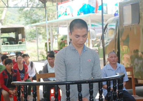 Bị cáo Quang tại phiên tòa