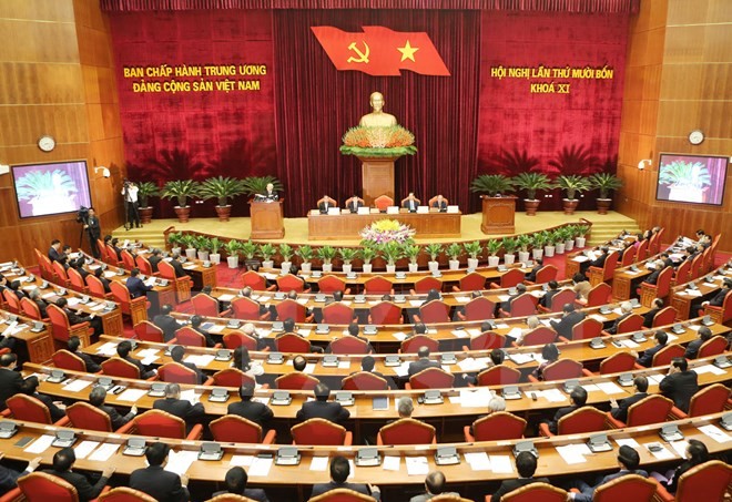 Toàn cảnh khai mạc Hội nghị lần thứ 14 Ban chấp hành Trung ương Đảng.