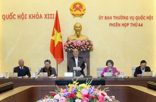 Chủ tịch Quốc hội Nguyễn Sinh Hùng phát biểu khai mạc Phiên họp thứ 44 của Ủy ban Thường vụ Quốc hội.