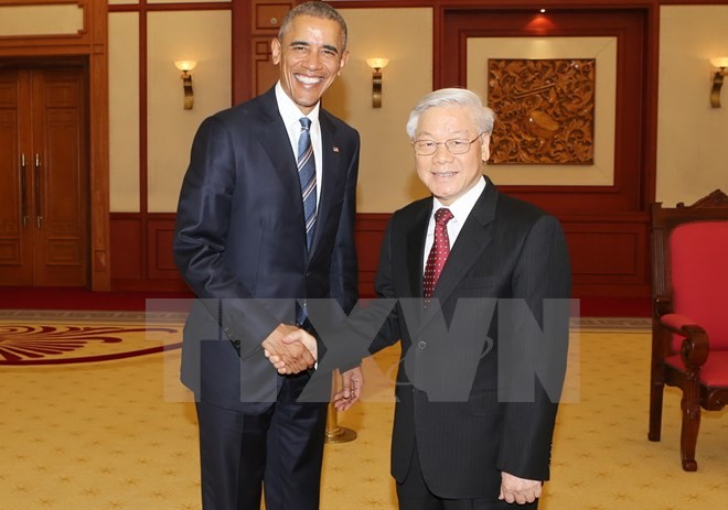 Tổng Bí thư Nguyễn Phú Trọng tiếp Tổng thống Hoa Kỳ Obama ảnh 1