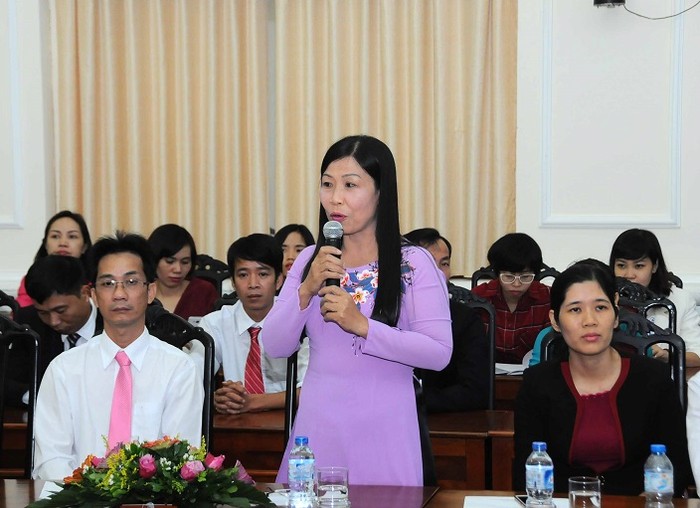 Cô Nguyễn Thị Bích Thủy hiện đang công tác tại Trường Tiểu học Lại Sơn (huyện Kiên Hải, Kiên Giang) (Ảnh: Đăng Lương)