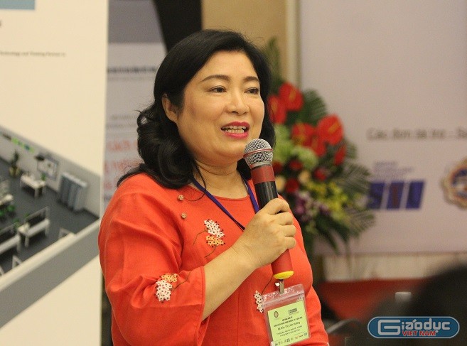 Bà Đào Thị Liên Hương - Trưởng ban Hợp tác Quốc tế (thuộc Hiệp hội các trường Đại học, Cao đẳng Việt Nam) (Ảnh: Thùy Linh)